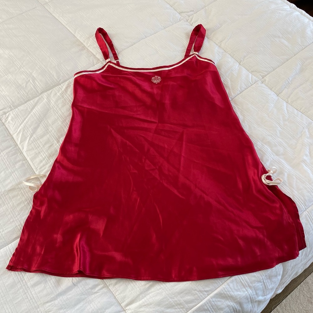 Vintage 80s Red Slip Dress Nightgown Size XL EXCELLENT CONDITION - Picture 1 of 7
